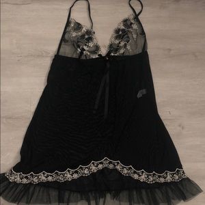 Black Mesh Slip Dress